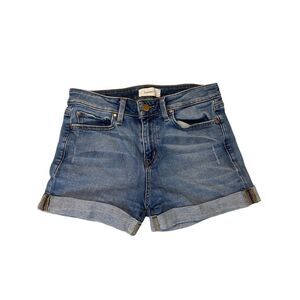 Level 99 Women's Blue Cuffed-Hem Jean Shorts Size 27